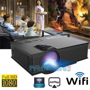 Φορητός Προτζέκτορας Led Wifi Unic Full HD 1080p 80 ansi με HDMI, SD, USB, VGA, Screen Mirroring - Βιντεοπροβολέας Home Cinema με Τηλεχειριστήριο
