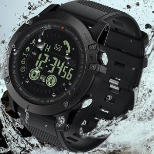 Tactical Smartwatch Αδιάβροχο Sport LCD Ρολόι Bluetooth με Εφαρμογή Κινητού, Βηματομετρητή, Θερμιδομετρητή, Χρονόμετρο, Ξυπνητήρι