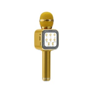 Ασύρματο Bluetooth Mικρόφωνο KARAOKE &amp; Hi-Fi Hχείο WSTER WS-1818 Χρυσό