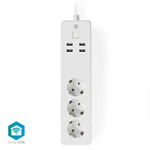 WiFi Έξυπνο Πολύπριζο 3 Θέσεων και 4 Θυρών USB