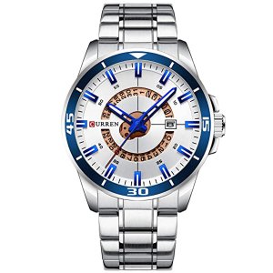 Ανδρικό Ρολόι Curren Silver-Blue - Analog Quartz Mens Wristwatch