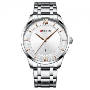 Ρολόι Χεριού Curren Silver - Men Mature Business Watch Waterproof Stainless Steel