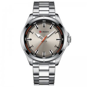 Ανδρικό Ρολόι Curren Silver - Mens Quartz Watch Large Dial Fashion Business Waterproof