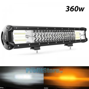 Αδιάβροχος Προβολέας με 120 Διπλά LED Ψυχρός &amp; Κίτρινος Φωτισμός - Μπάρα Αυτοκινήτου με Λειτουργία Flashing , Strobe 360W 12V Εκτάκτου Ανάγκης SOS
