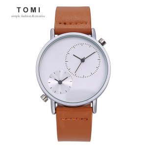 Ανδρικό Ρολόι TOMI - Casual Analog Watch For Men Καφέ-Ασημί