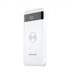 Φορητός Φορτιστής Ασύρματης Φόρτισης - Power Bank Awei P55K 10000 mAh Λευκό