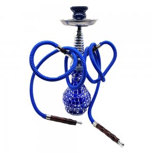 Ναργιλές 38εκ με 2 Σωλήνες - Shisha Hookah Mosaic Blue