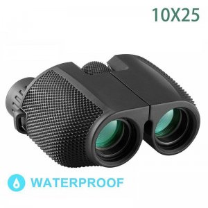 Compact Αδιάβροχα Κιάλια Near Focus BAK4 Wide Angle 10x25 Υψηλής Φωτεινότητας με Ρύθμιση Μυωπίας