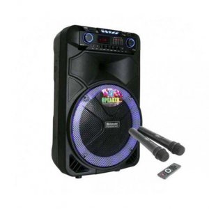 Φορητό Ασύρματο Ηχείο 15 &amp; 8Watt με Bluetooth Καραόκε, Ραδιόφωνο FM, Υποδοχή TF,SD, Τηλεσκοπική Λαβή, USB, AUX &amp; Φωτισμό LED