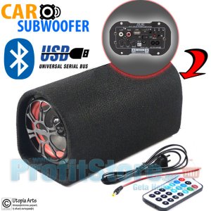 Compact Αυτοενισχυόμενο Subwoofer 120W Αυτοκινήτου Bluetooth USB,SD,AUX,Fm Mp3 Multimedia Player Ηχείο 12,220V - RCA με Τηλεχειριστήριο OEM