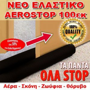 Νέο Έξυπνο Διπλό ΑΕΡΟΣΤΟΠ Πόρτας με μήκος 100εκ &amp; Ελαστικό Ύφασμα Μαύρο
