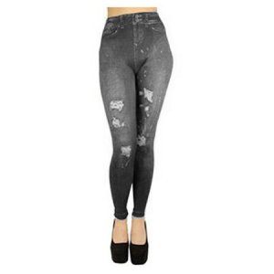 Τζιν Κολάν Slim N Lift Caresse Jeans - Μαύρο-Γκρι Χρώμα με Σκισίματα