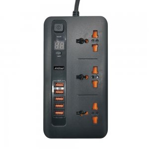 Πολύπριζο με 5 Θύρες USB 3.4A &amp; 3 Πρίζες Andowl