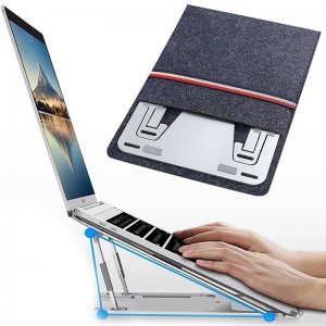 Μεταλλική Βάση Λάπτοπ - Stand Στήριξης Tablet &amp; Φορητού Υπολογιστή με Θήκη Μεταφοράς - Metallic Cooling Pad for Laptop