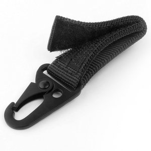 Κρεμαστός Γάντζος Carabiner Molle Velcro για Ζώνες &amp; Σακίδια Στρατιωτικός Μαύρο