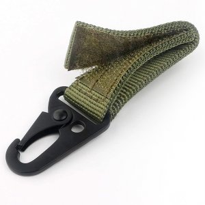 Κρεμαστός Γάντζος Carabiner Molle Velcro για Ζώνες &amp; Σακίδια Στρατιωτικός Πράσινο