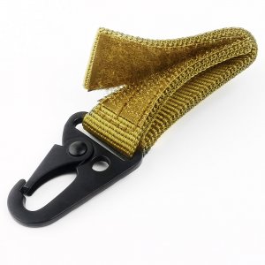 Κρεμαστός Γάντζος Carabiner Molle Velcro για Ζώνες &amp; Σακίδια Στρατιωτικός Μπεζ