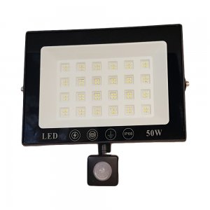 Ultra Slim Προβολέας SMD LED 50w Ip66  με Ανιχνευτή Κίνησης Λευκό 6000K Υψηλής Φωτεινότητας