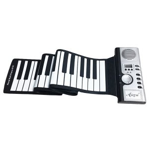 Ευλύγιστο Φορητό Roll-Up Midi Πιάνο Αρμόνιο Keyboard Αφής 61 Πλήκτρων που Τυλίγεται, με Ενσωματωμένο Ηχείο, 128 Ήχους &amp; 128 Ρυθμούς OEM