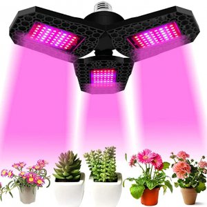 E27 Τριπλό Φωτιστικό 300W 180º 297 LED Ανάπτυξης Φυτών Full Spectrum Αναδιπλούμενο Πάνελ - Λάμπα Θερμοκηπίου Εσωτερικού Χώρου - Plant Grow Light