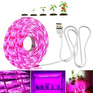 Αδιάβροχη Αυτοκόλλητη Ταινία 3m LED USB Ανάπτυξης &amp; Καλλιέργειας Φυτών Full Spectrum - Φωτιστικό Θερμοκηπίου Εσωτερικού Χώρου - Plant Grow Light Strip