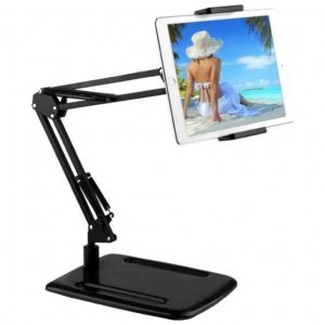 Μεταλλική Αναδιπλούμενη Βάση για Κινητά &amp; Tablet iPad Holder μέχρι 10.6 με 360° Περιστροφή  Vocstent OEM