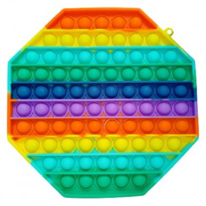 Poppy Πολύχρωμο Αγχολυτικό Παιχνίδι Anti-Stress - Fidget Bubble Pop it Πολύγωνο Γίγας 20cm OEM