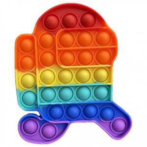 Poppy Πολύχρωμο Αγχολυτικό Παιχνίδι Anti-Stress - Fidget Bubble Pop it Ρομπότ Αστροναύτης Γίγας 20cm OEM