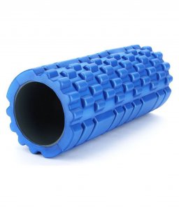 Foam Roller - Αφρώδης Κύλινδρος Μασάζ 13x33cm, Αποκατάστασης, Διάτασης Μυών &amp; Ισορροπίας - Deep Muscle Tissue Massage Cilindro Μπλε ΟΕΜ
