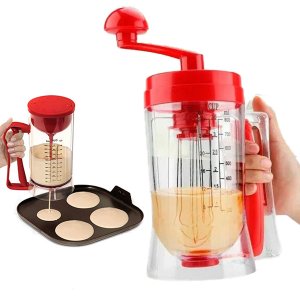 Χειροκίνητη Συσκευή Ιδανική για Pancake, Cupcakes, Muffins, Τηγανίτες &amp; Κρέπες με Αναδευτήρα