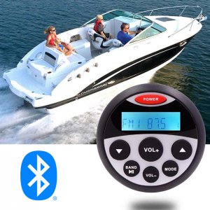 Αδιάβροχο Bluetooth Ραδιόφωνο Ενισχυτής Σκάφους 4x40W 12V με Οθόνη LCD Ø76 x D89 - Multimedia Marine FM AM MP3 USB Player Ηχοσύστημα