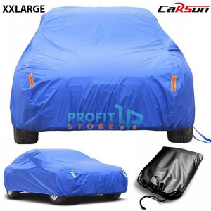 Heavy Duty Αδιάβροχη Oxford Κουκούλα Αυτοκινήτου Anti UV με Αντανακλαστικές Ταινίες, Λάστιχο &amp; Φερμουάρ CARSUN XXLarge (570x175x120cm) - Μπλε