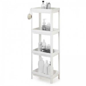 Αποθηκευτική Ραφιέρα με 4 Ράφια Πλαστική - Four Layers Storage Shelf Λευκή