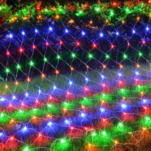 320 LED Λαμπάκια Χριστουγεννιάτικη Κουρτίνα - Πλέγμα Δίχτυ με RGB , Πολύχρωμο Φωτισμό