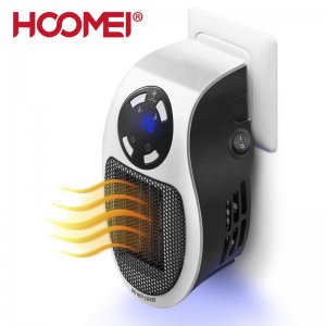 Hoomei Μίνι Σόμπα Πρίζας - Αερόθερμο 500Watt με Τηλεχειριστήριο, Θερμοστάτη, Χρονοδιακόπτη, Ρυθμιζόμενη Πρίζα &amp; Οθόνη hm-8822