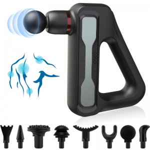 GymGun Συσκευή Μασάζ &amp; Αποθεραπείας Δονήσεων για Βαθύ Αθλητικό Μασάζ, Αποκατάσταση Μυών - Deep Tissue Vibration Training Ασημί