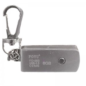 Αδιάβροχο Flash Drive FOYU 8gb, USB 2.0, Ανθεκτικό Φλασάκι Μεταλλικό με Μπρελόκ, FO-003
