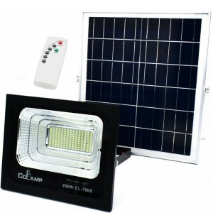 Ηλιακός Προβολέας LED, 200W, Αδιάβροχος IP67 με Φωτοβολταϊκό Πάνελ, Τηλεχειριστήριο &amp; Χρονοδιακόπτη, CCLAMP CL-780S