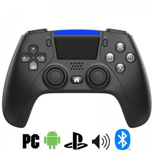 Ασύρματο Bluetooth Χειριστήριο PS4, PC, Android Phone, με Ηχείο &amp; 4 Προγραμματιζόμενα Πλήκτρα, Μαύρο, Wireless Bluetooth Controller P-02