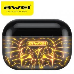 Ασύρματα Ακουστικά με Bluetooth 5.1 &amp; Οθόνη Αφής TWS RGB - Earbuds AWEI T29 Pro Κίτρινο
