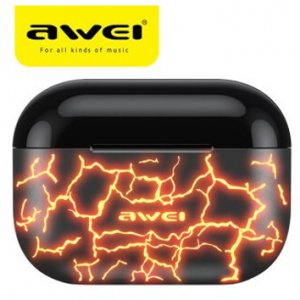 Ασύρματα Ακουστικά με Bluetooth 5.1 &amp; Οθόνη Αφής TWS RGB - Earbuds AWEI T29 Pro Πορτοκαλί