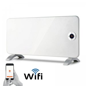 WiFi Θερμοπομπός Ρεύματος 2000W με App Κινητού, Οθόνη LCD, Μεταλλικό Περίβλημα &amp; Ηλεκτρονικό Θερμοστάτη Thermoval Πολωνικής Κατασκευής Επιτοίχιος