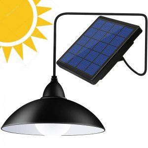 Mini Αδιάβροχο Ηλιακό Φωτιστικό Οροφής 19 LED 6000K Λευκού Φωτισμού με Χειριστήριο &amp; Χρονοδιακόπτη - 20W Solar LED Lamp