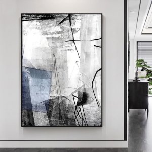 Πίνακας Ζωγραφικής Grey Shades Καμβάς με Ξύλινο Πλαίσιο 80x100cm