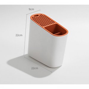 Βάση Οργάνωσης Πάγκου με Θήκες 22x22x9cm Λευκό-Πορτοκαλί