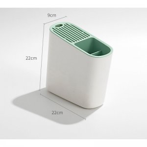 Βάση Οργάνωσης Πάγκου με Θήκες 22x22x9cm Λευκό-Πράσινο
