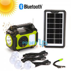 Ηλιακό Σύστημα Φωτισμού με 4 Λάμπες, Bluetooth Ηχείο, Φακός &amp; Φωτιστικό LED, Φορτιστή Powerbank USB &amp; Ραδιόφωνο FM GDPLUS