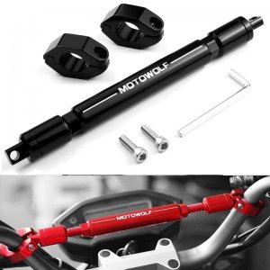 Motowolf Μπάρα 32cm - Βάση Τιμονιού Mηχανής για Αξεσουάρ Μαύρη από Κράμα Αλουμινίου