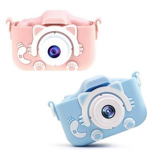 Q1 Kitty Kids Ψηφιακή Φωτογραφική Κάμερα Compact 12MP με Οθόνη 2 - Παιχνίδια - Ανάλυση Φωτογραφίας 4K &amp; Aνάλυση Βίντεο 1080p σε Διάφορα Χρώματα