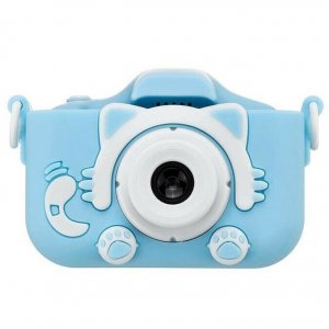 Q1 Kitty Kids Ψηφιακή Φωτογραφική Κάμερα Compact 12MP με Οθόνη 2 - Παιχνίδια - Ανάλυση Φωτογραφίας 4K &amp; Aνάλυση Βίντεο 1080p - Μπλέ
